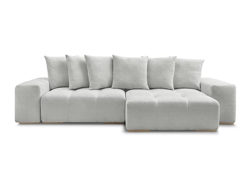Ecksofa BOBOCHIC ANAKIN Stoff mit Textur hellgrau