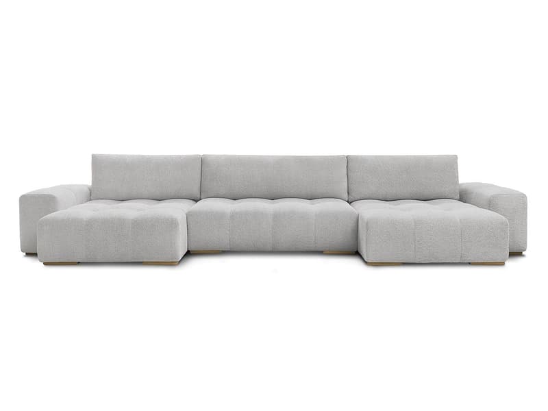 Wohnlandschaft BOBOCHIC ANAKIN Boucle-Stoff hellgrau