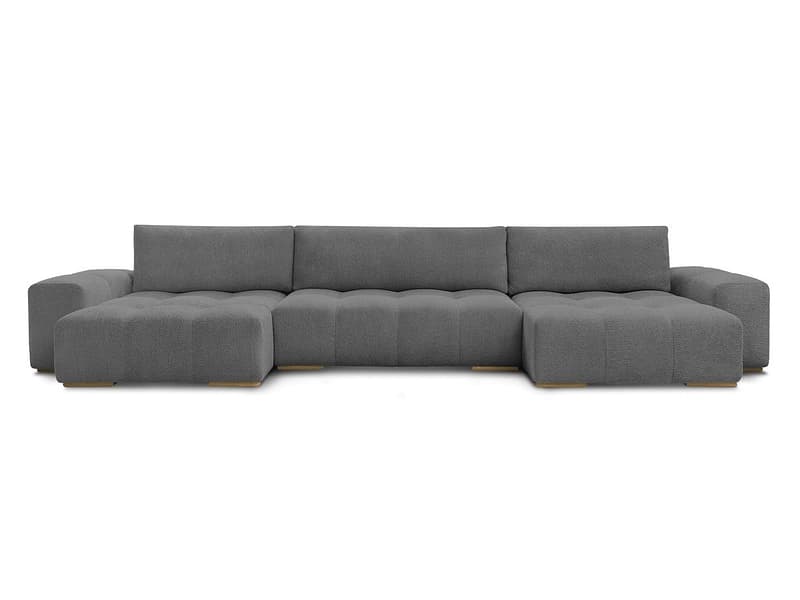 Wohnlandschaft BOBOCHIC ANAKIN Boucle-Stoff dunkelgrau