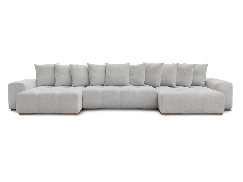 Wohnlandschaft BOBOCHIC ANAKIN Boucle-Stoff hellgrau