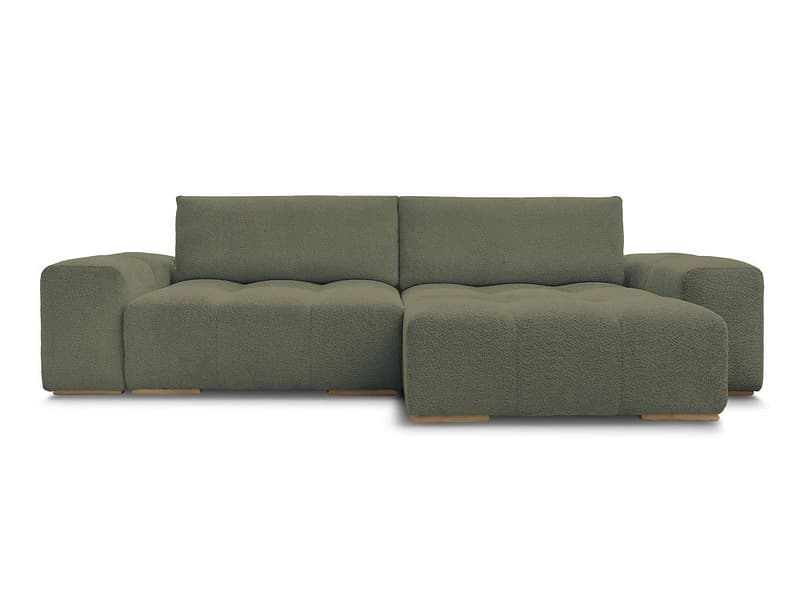 Ecksofa BOBOCHIC ANAKIN Boucle-Stoff grün