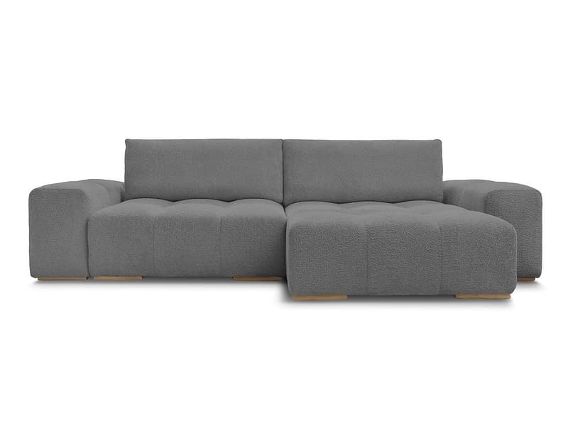 Ecksofa BOBOCHIC ANAKIN Boucle-Stoff dunkelgrau