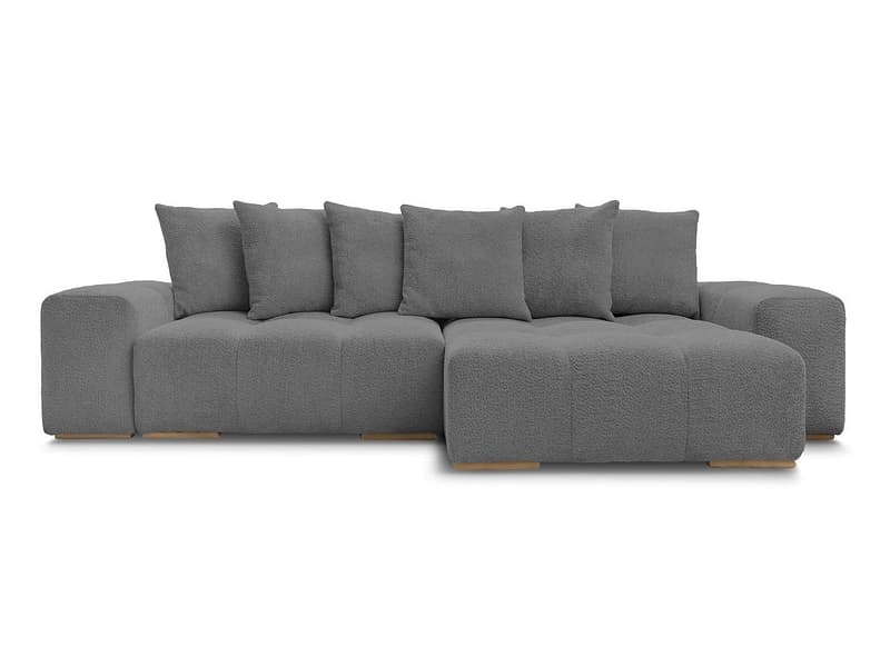 Ecksofa BOBOCHIC ANAKIN Boucle-Stoff dunkelgrau