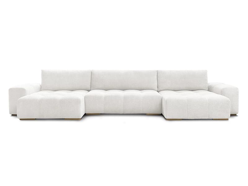 Wohnlandschaft BOBOCHIC ANAKIN Boucle-Stoff weiss