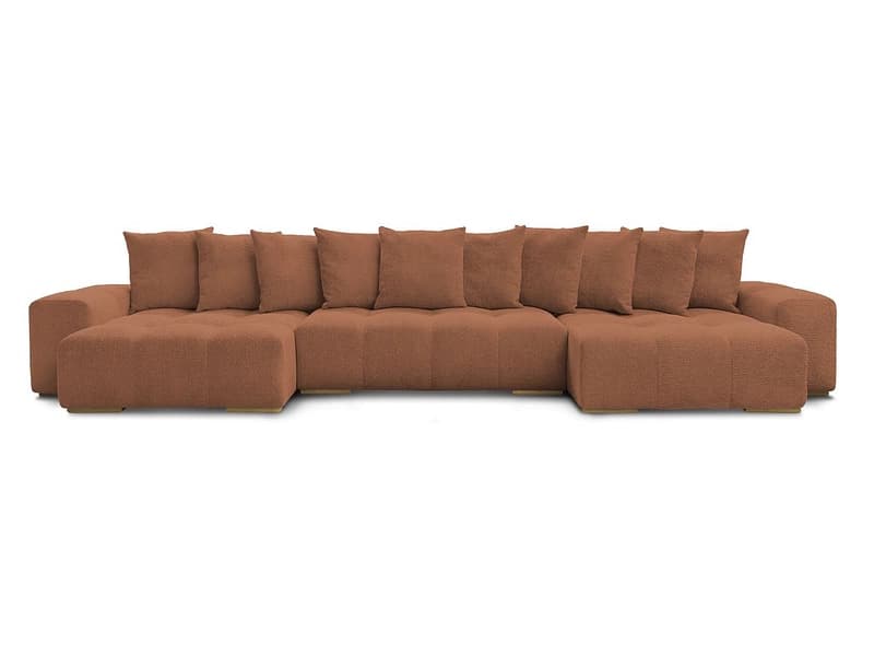Wohnlandschaft BOBOCHIC ANAKIN Boucle-Stoff orange