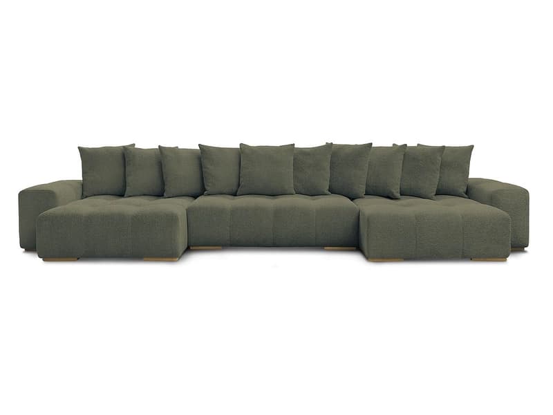Wohnlandschaft BOBOCHIC ANAKIN Boucle-Stoff grün