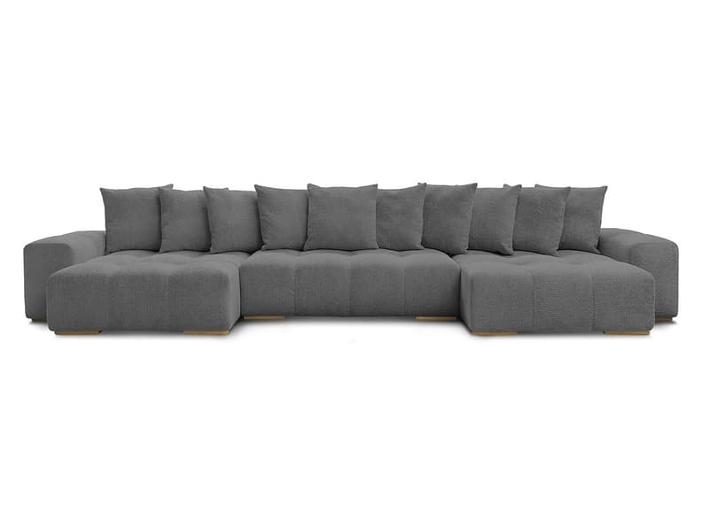 Wohnlandschaft BOBOCHIC ANAKIN Boucle-Stoff dunkelgrau