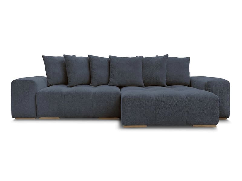 Ecksofa BOBOCHIC ANAKIN Boucle-Stoff dunkelblau