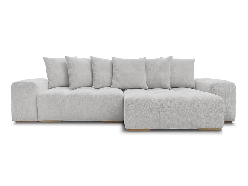 Ecksofa BOBOCHIC ANAKIN Boucle-Stoff hellgrau