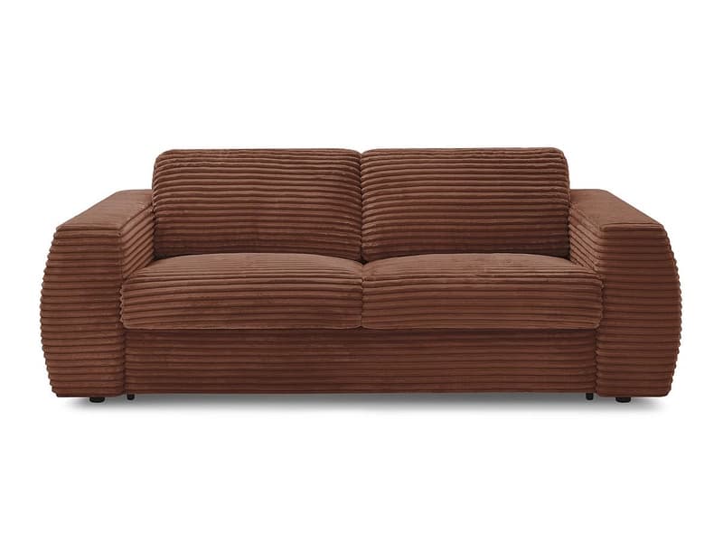 3er Sofa BOBOCHIC HUGO Boucle-Stoff orange