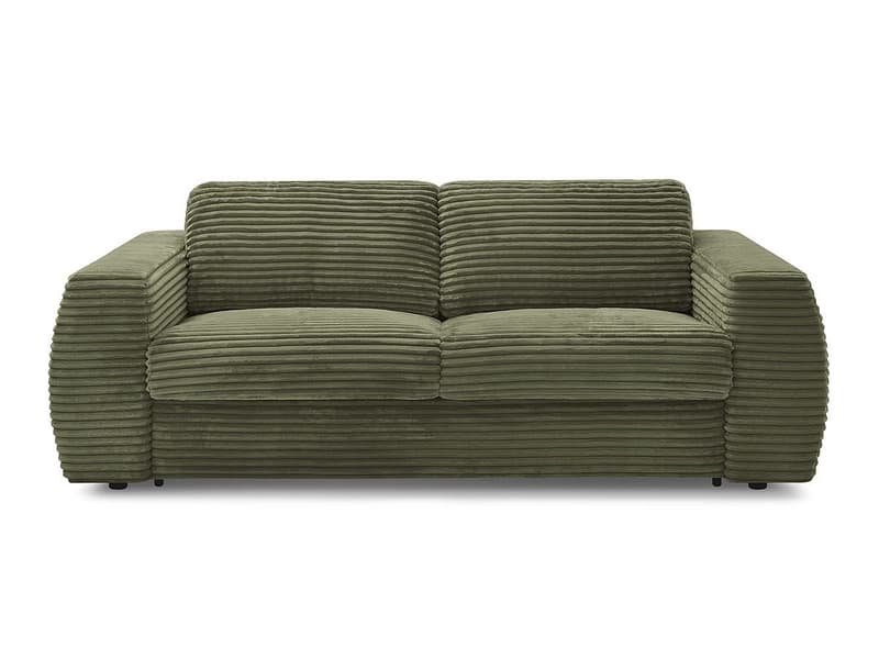 3er Sofa BOBOCHIC HUGO Boucle-Stoff grün