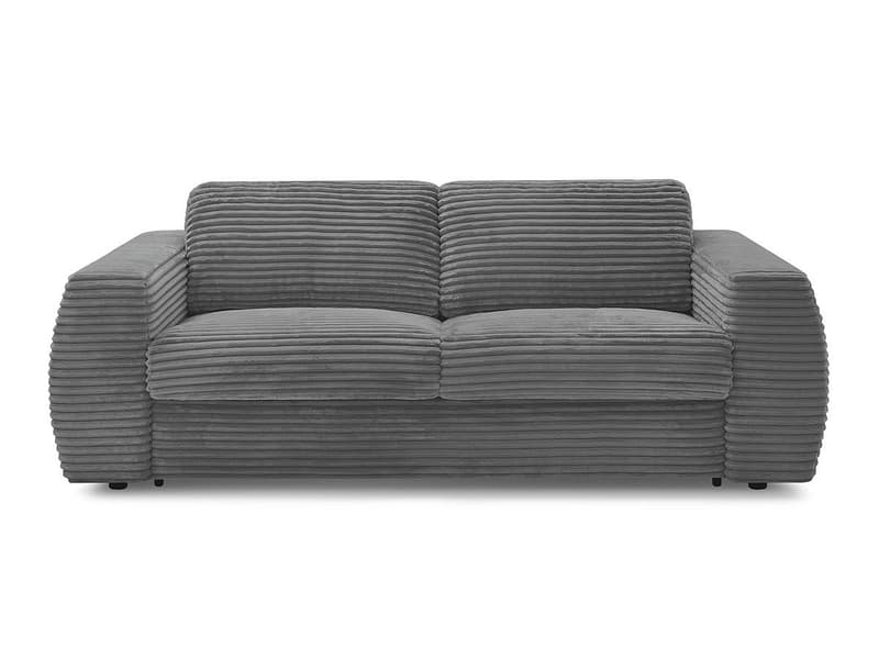 3er Sofa BOBOCHIC HUGO Boucle-Stoff dunkelgrau