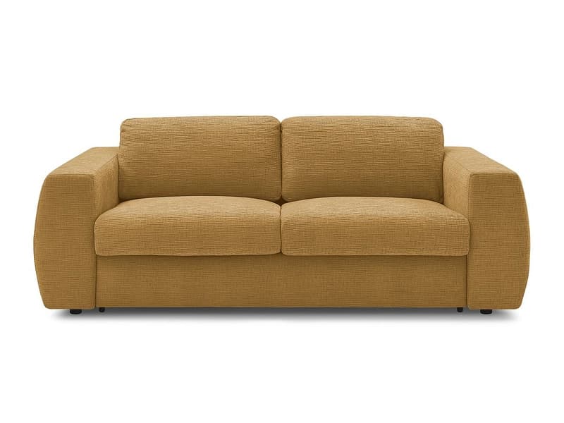 3er Sofa BOBOCHIC HUGO Stoff mit Textur gelb