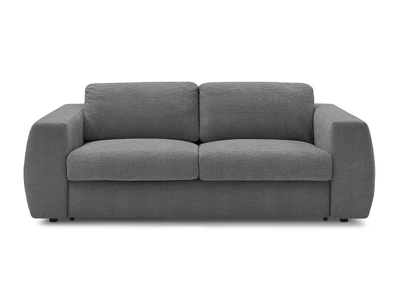 3er Sofa BOBOCHIC HUGO Stoff mit Textur dunkelgrau