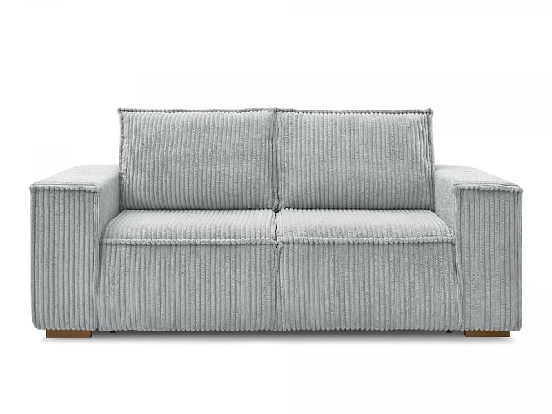 3er Sofa BOBOCHIC CHELSEA Cord-Stoff hellgrau