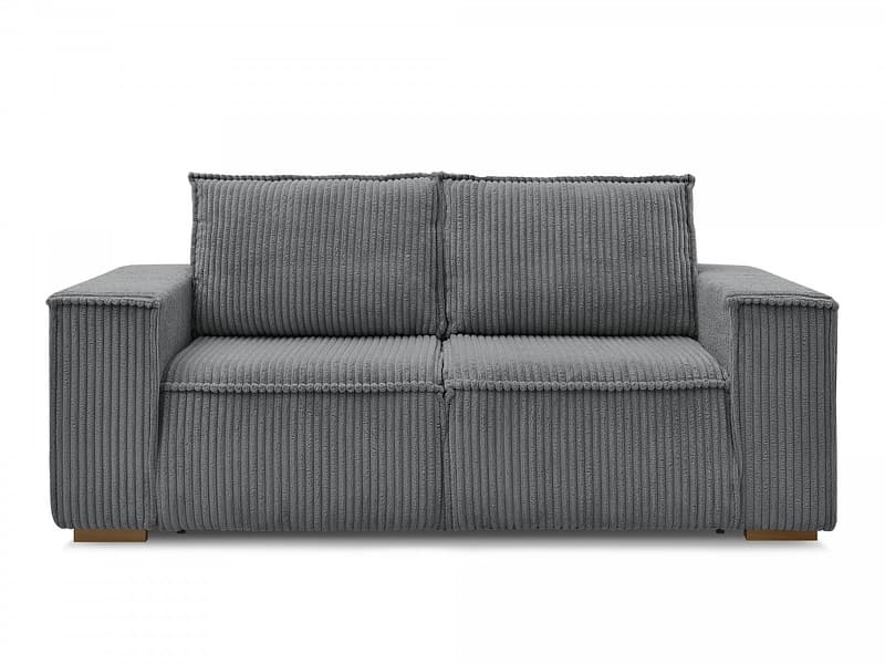 3er Sofa BOBOCHIC CHELSEA Cord-Stoff dunkelgrau