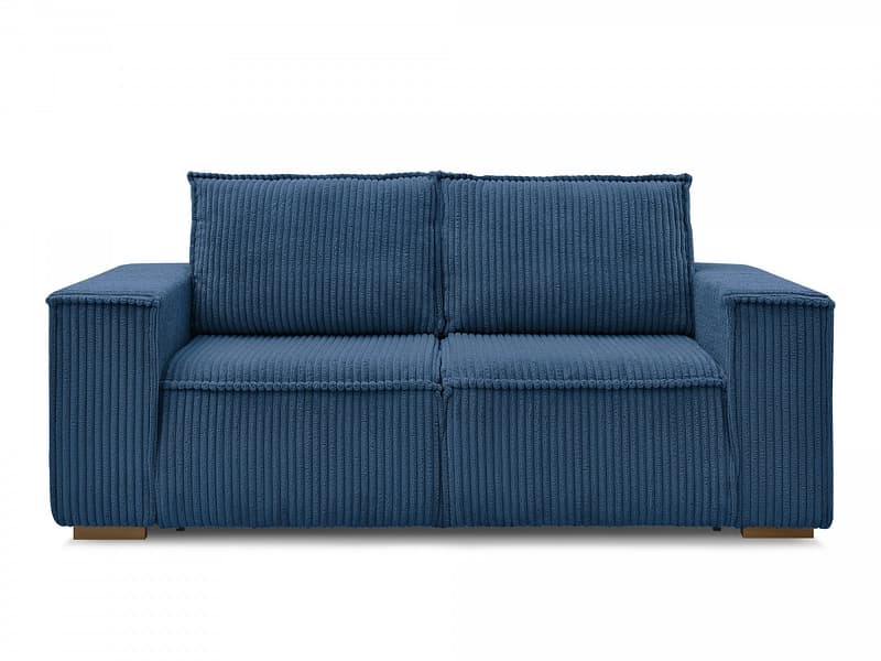 3er Sofa BOBOCHIC CHELSEA Cord-Stoff dunkelblau