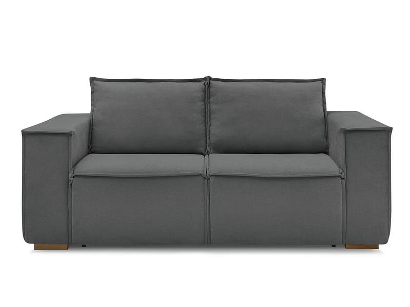 3er Sofa BOBOCHIC CHELSEA Stoff mit Textur dunkelgrau