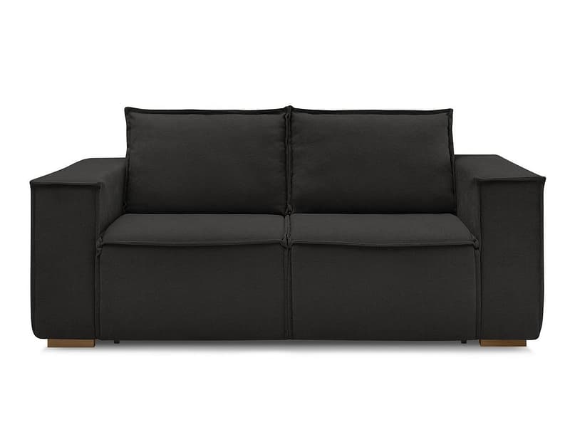 3er Sofa BOBOCHIC CHELSEA Stoff mit Textur schwarz