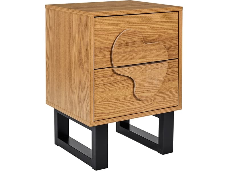 Nachttisch HOME DECO FACTORY CALYPSO 2 Schubladen 40x35x55cm rotbraun massives holz