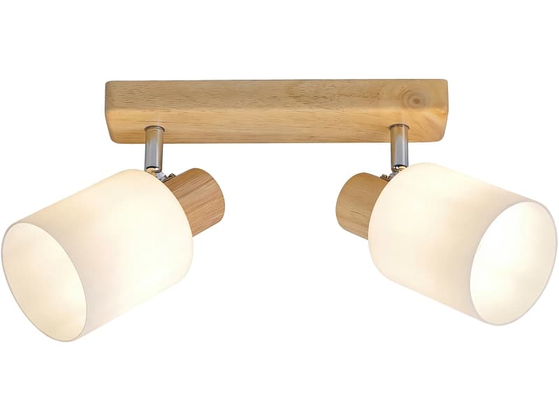 2 Spots ALICIA 25cm 40W natürliches holz