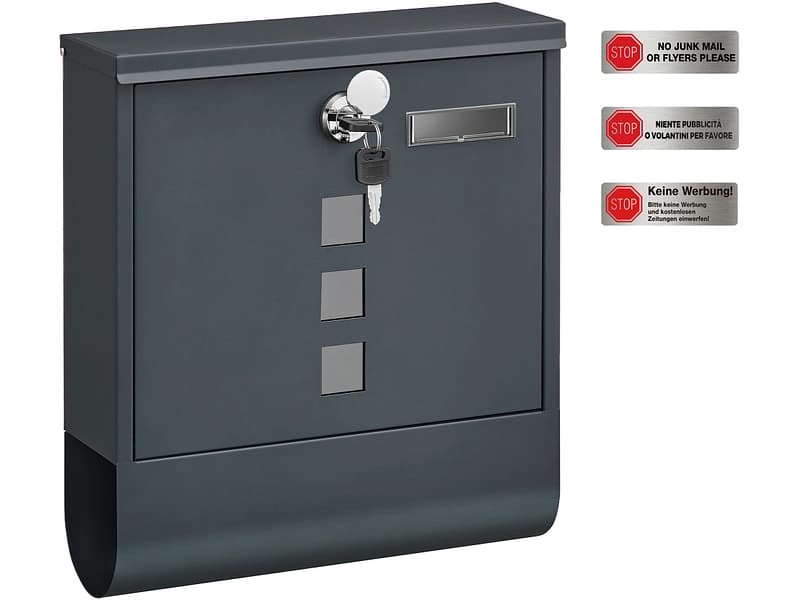SONGMICS Briefkasten Grau