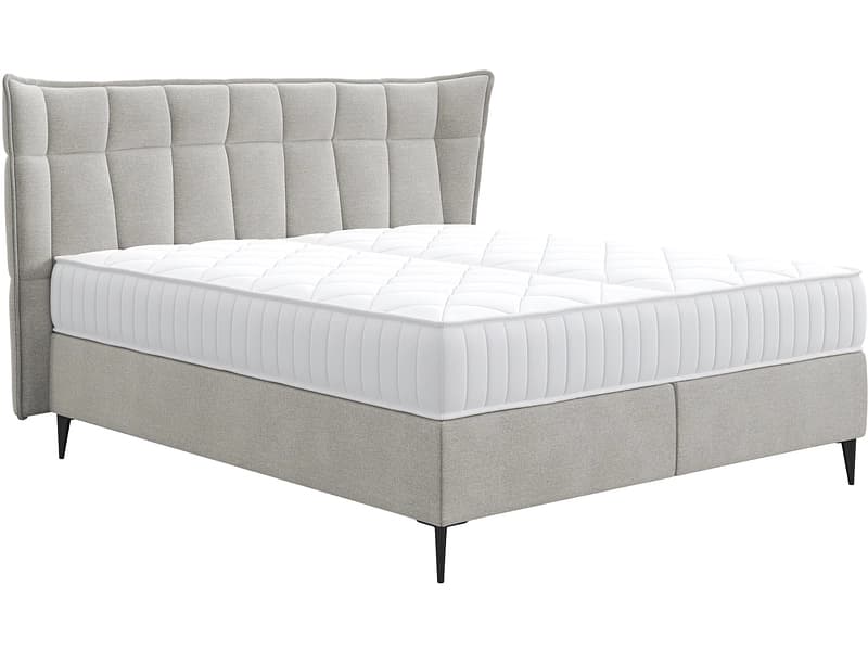 Boxspringbett PALACE hellgrau 160x200cm weich / halbfest