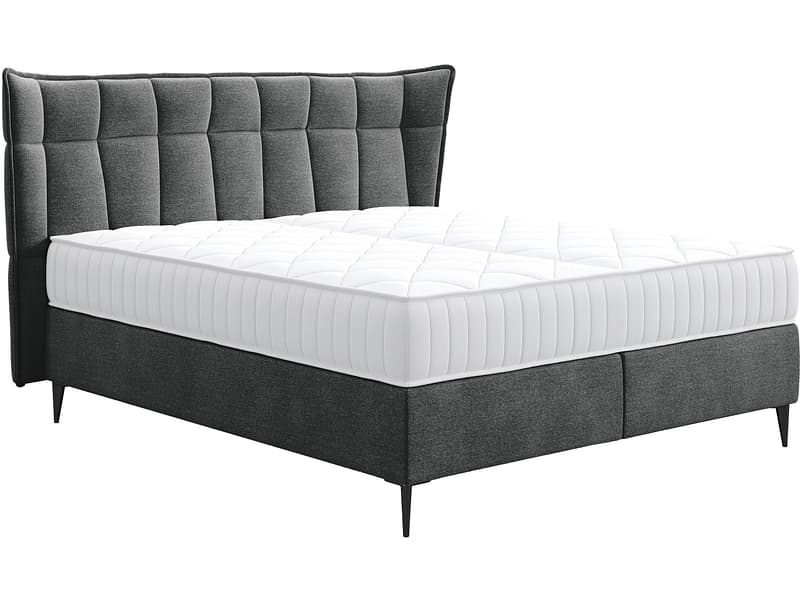 Boxspringbett PALACE grau anthrazit 160x200cm weich / fest
