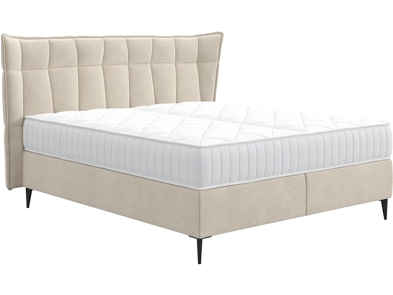 Boxspringbett PALACE beige 160x200cm fest