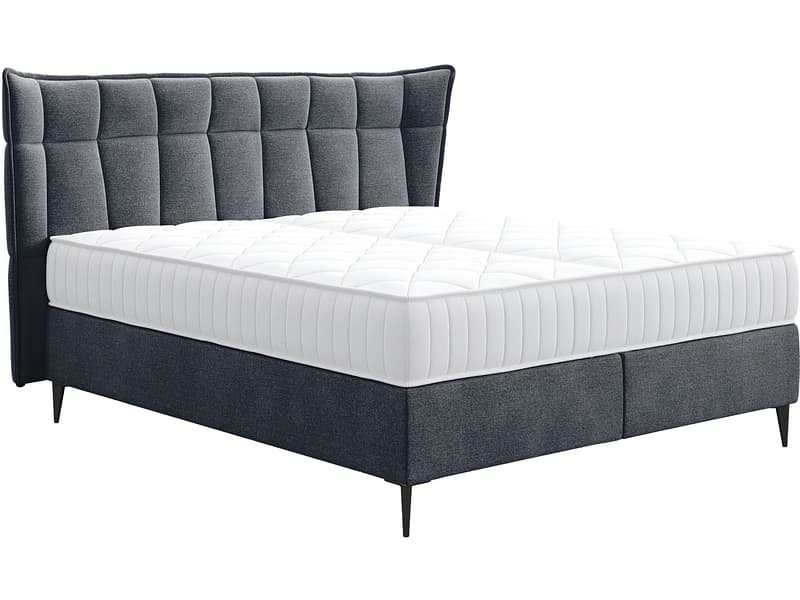 Boxspringbett PALACE dunkelgrau 180x200cm weich / fest
