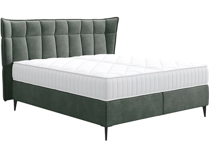 Boxspringbett PALACE grün 200x200cm halbfest / fest