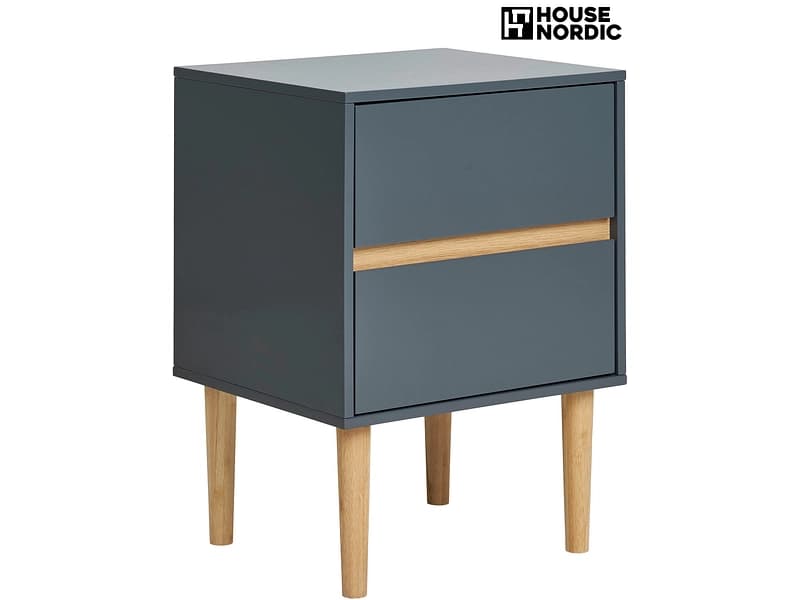 Nachttisch HOUSE NORDIC BISLEY 2 Schubladen 35x40x55cm dunkelgrau wasserfarbe