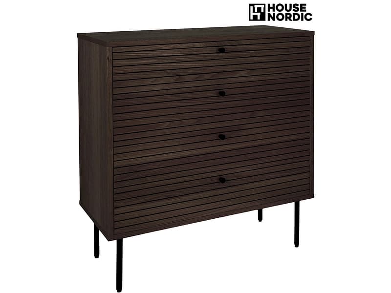 Kommode HOUSE NORDIC KYOTO 4 Türen 4 Schubladen 40x80x85cm dunkelbraun eiche