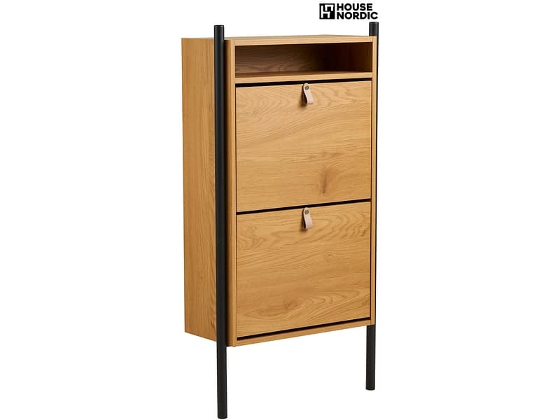 Schuhmöbel HOUSE NORDIC BARCO 9 Paar Schuhe 2 Türen 2 Klappen natürliches holz