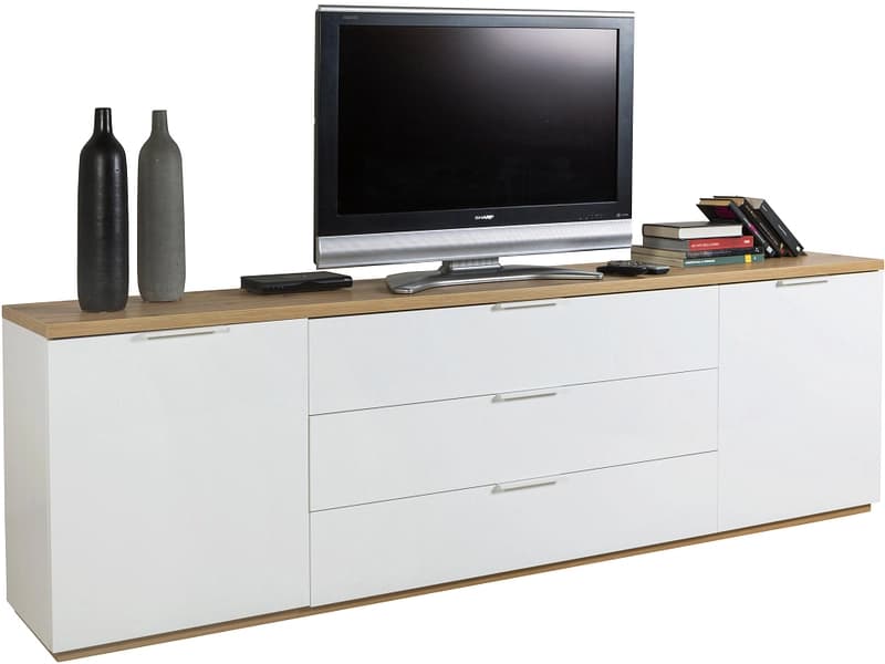 TV-Möbel MUNDI 240cm weiss glänzend