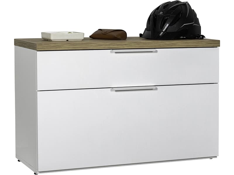 Bank für Schuhe MUNDI 9 Paar Schuhe 1 Klappe weiss glänzend