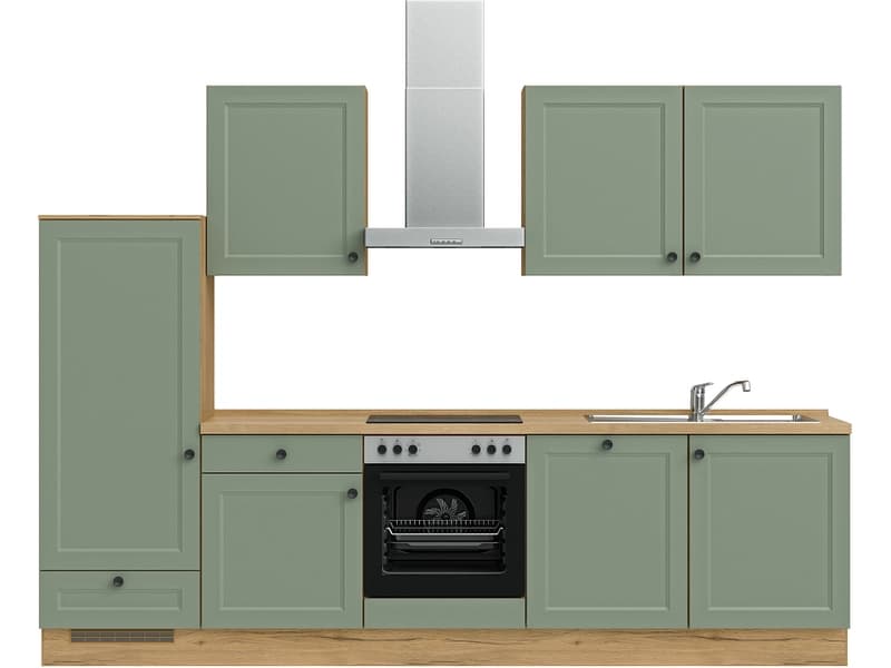 Komplette Küche mit Elektrogeräten MODUSET CASCADA CLASSIC Schilf 60x300cm