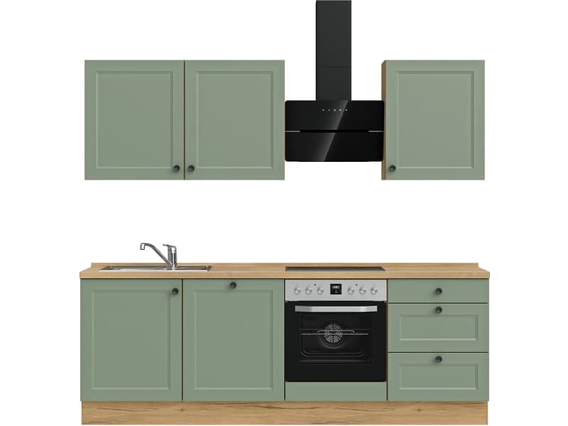 Komplette Küche MODUSET CASCADA PREMIUM Schilf 60x240cm