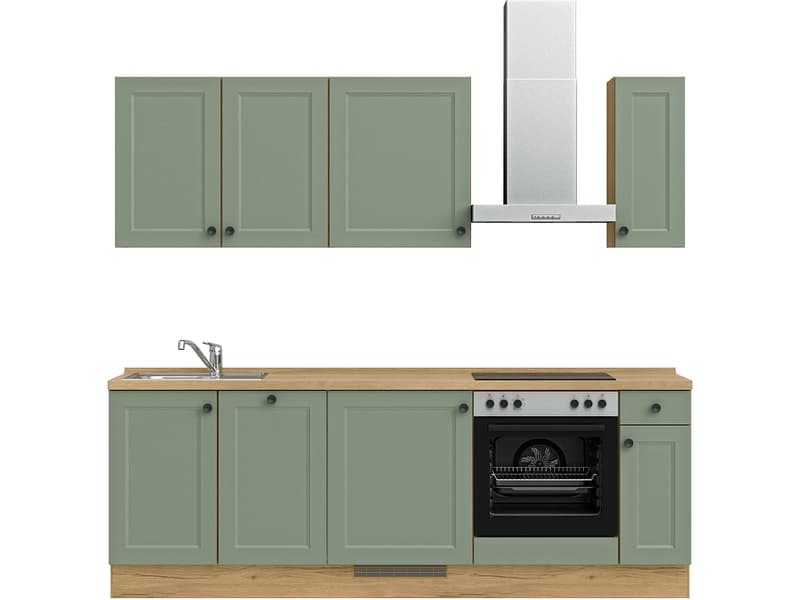 Komplette Küche MODUSET CASCADA CLASSIC Schilf 60x240cm