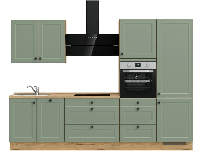 Komplette Küche MODUSET CASCADA PREMIUM Schilf 60x300cm