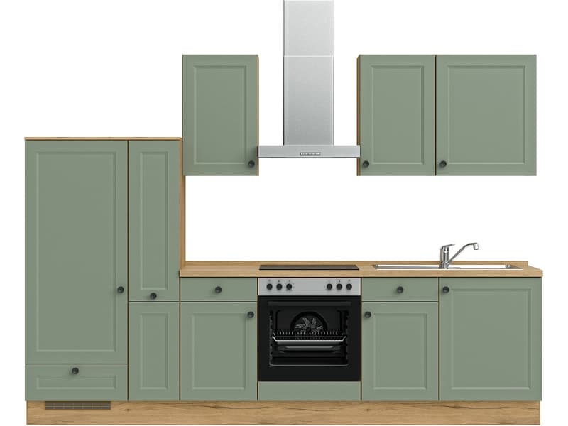 Komplette Küche MODUSET CASCADA CLASSIC Schilf 60x300cm