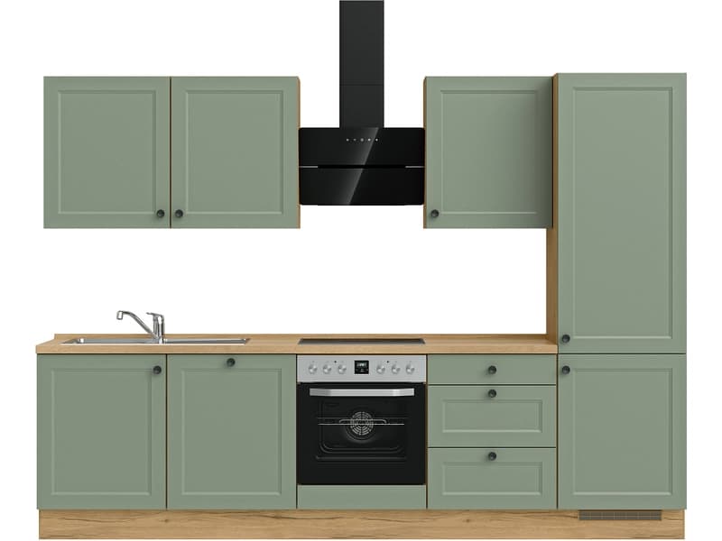 Komplette Küche MODUSET CASCADA PREMIUM Schilf 60x300cm