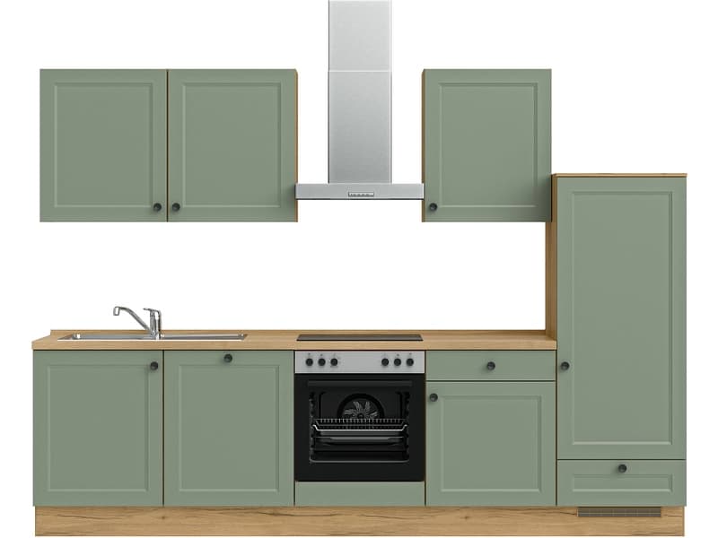 Komplette Küche MODUSET CASCADA CLASSIC Schilf 60x300cm