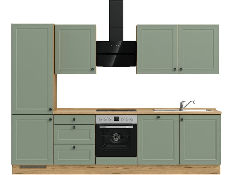 Komplette Küche MODUSET CASCADA PREMIUM Schilf 60x300cm