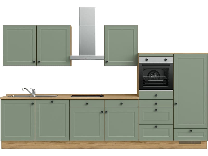 Komplette Küche MODUSET CASCADA CLASSIC Schilf 60x360cm