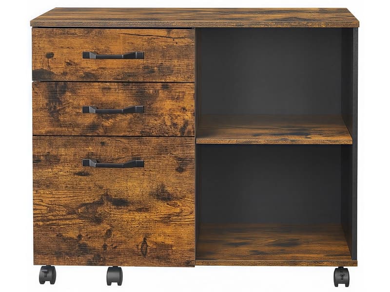 Schubladenelement SONGMICS RUSTIK 3 Schubladen vintage braun