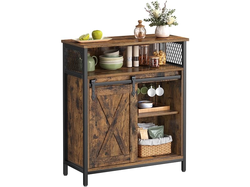Kommode SONGMICS RUSTIK 1 Tür 30x70x80cm vintage braun melamin