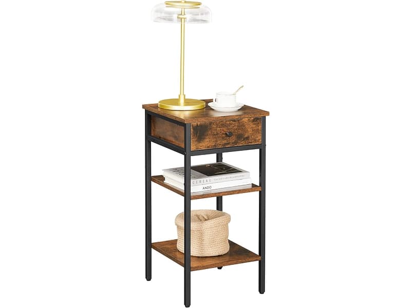Nachttisch SONGMICS RUSTIK 1 Schublade 35x35x70cm vintage braun melamin