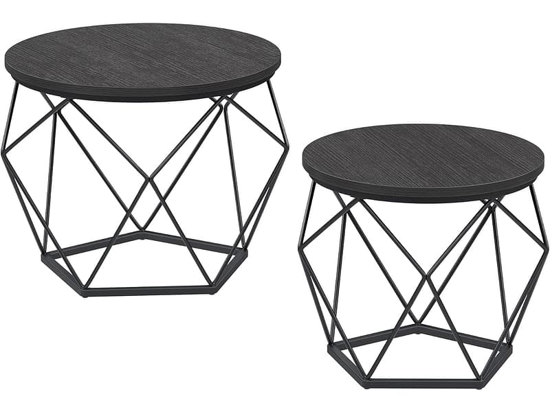 SONGMICS Set für Couchtische RUSTIK 50x50x40cm schwarz