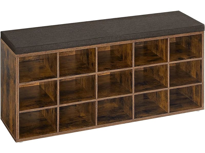 Bank für Schuhe SONGMICS BENCH 15 Paar Schuhe vintage braun